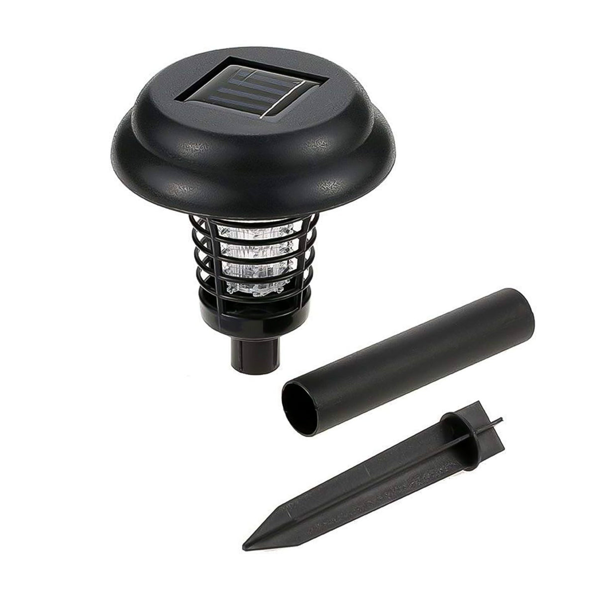 SolarBite UV LED mosquito catcher positioned outdoors near a patio.
